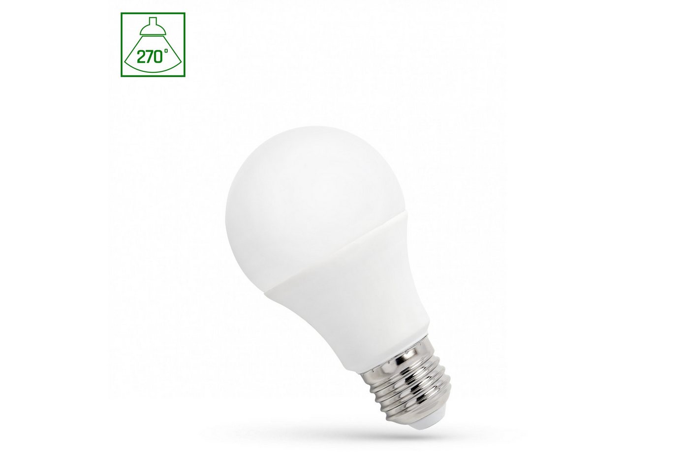 Spectrum LED-Leuchtmittel LED E27 A60 4,9W = 38W Birnenform 450lm 270° 230V Kaltweiß 6000K, E27, Kaltweiß