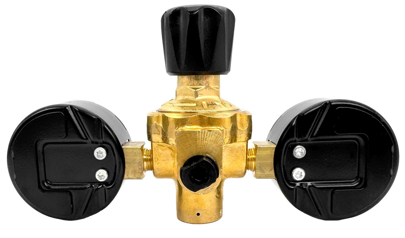 WELDINGER Druckregler Druckregler Schutzgas für Einwegflaschen zwei Manometer (M10x1 rechts), (1-St), zwei Manometer