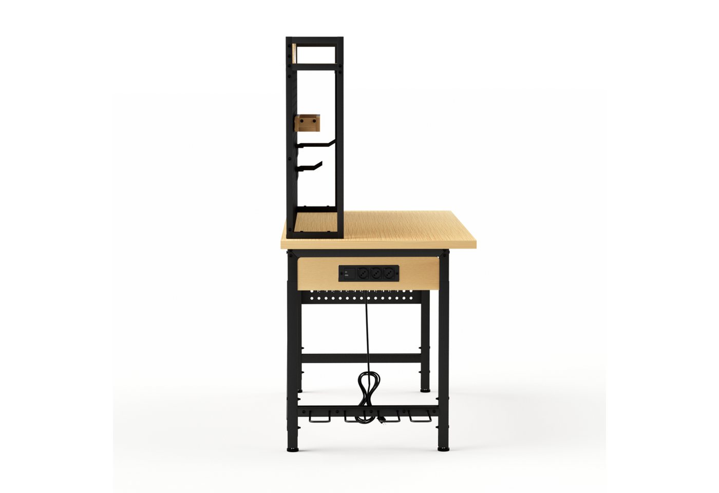Yorbay Werkbank Höhe verstellbar mit Lochwand, 700 kg Tragkraft, mit AC/USB-Anschluss, rollbare Werkbank mit Haken, Ablage, 120cm Breit Bild 3