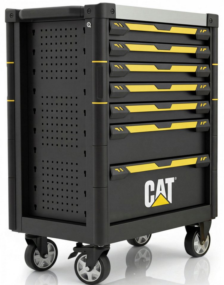 CAT Werkstattwagen Werkzeugkasten 5 von 7 Schubladen bestückt – Profi Werkzeugwagen, Mobiler Werkzeugschrank mit Rollen Bild 3