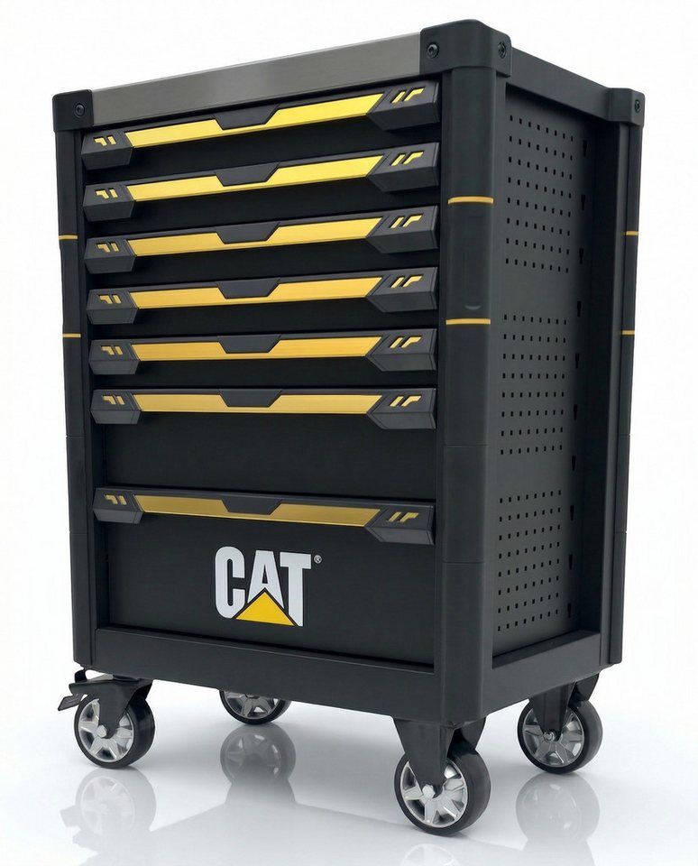 CAT Werkstattwagen Werkzeugkasten 5 von 7 Schubladen bestückt – Profi Werkzeugwagen, Mobiler Werkzeugschrank mit Rollen Bild 5