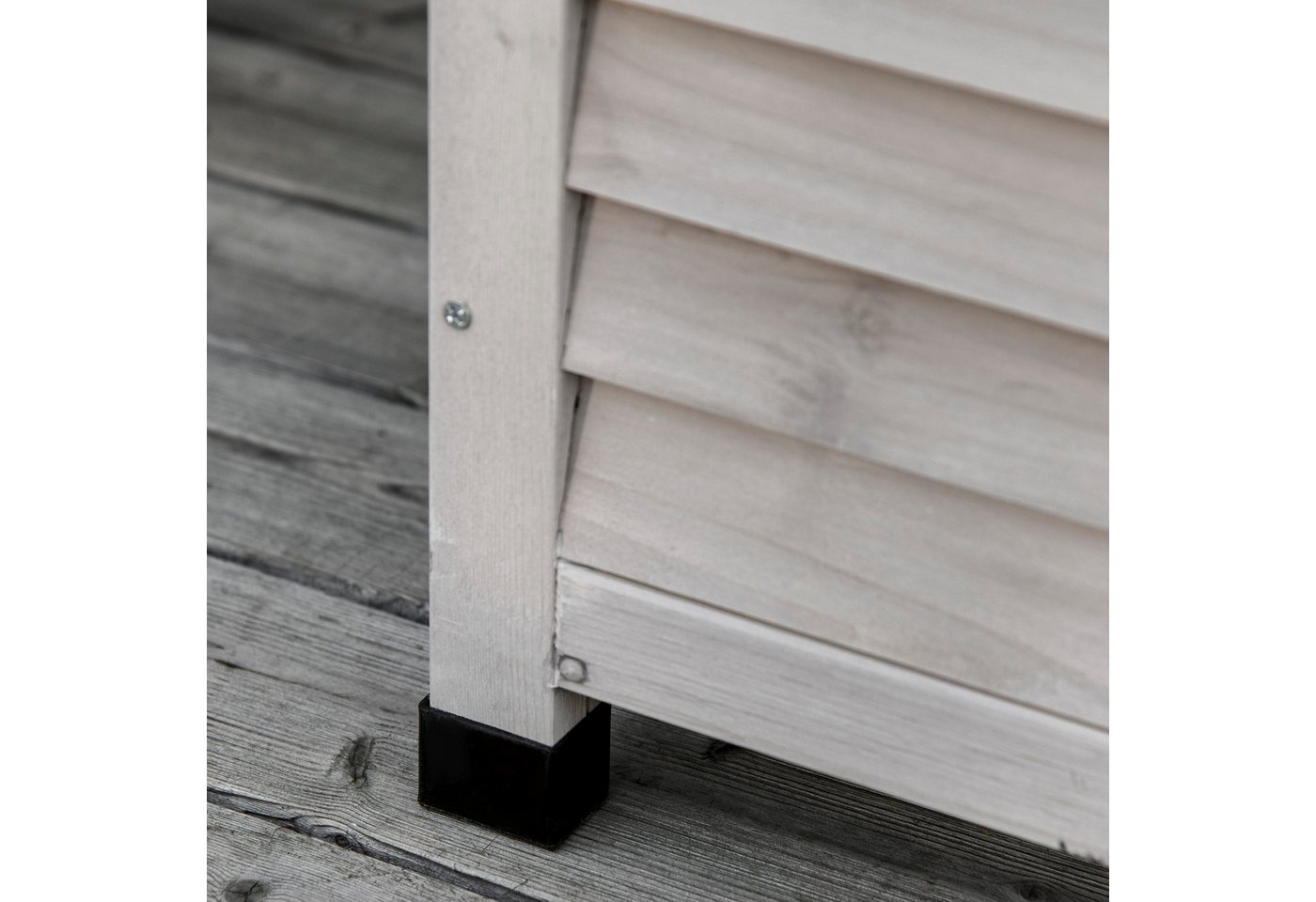 CHICFURN Gartenbox 127x56x60 cm aus Holz, wasserfest (Gerätehaus Gerätescharank, 1 St., Gerätehaus mit großer Stauraumfläche), Dauerhaft & praktisch für Gartenutensilien, in Gelb Bild 5