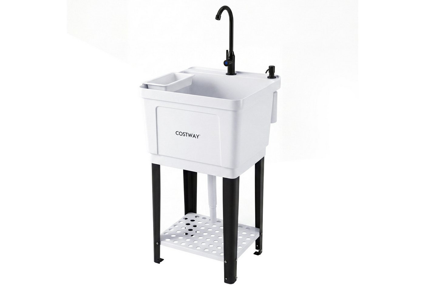 COSTWAY Waschbecken, Mit 360° drehbarem Wasserhahn & unterem Ablagefach Bild 3