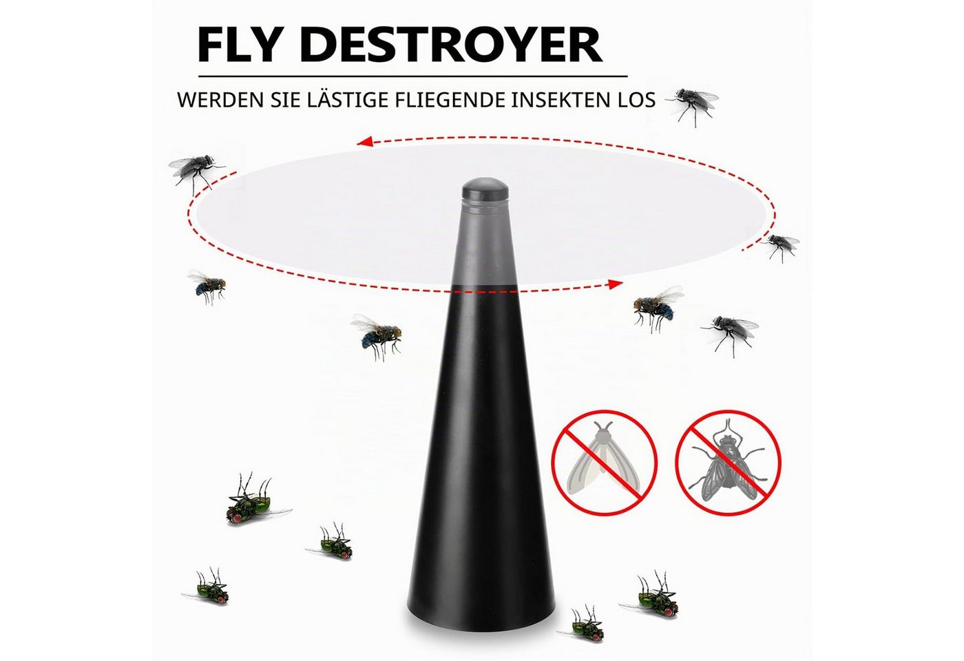 FELIXLEO Fliegenwedler Fliegenwedler Fliegenabwehr Ventilator Tisch Terrasse 2 Stück Bild 5