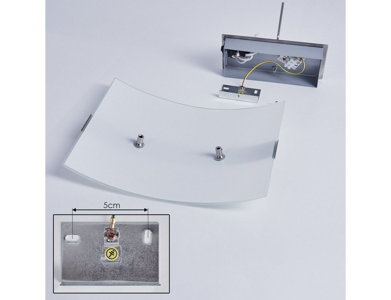 hofstein Wandleuchte »Cusighe« Wandlampe aus Glas/Metall in Stahl gebürstet, ohne Leuchtmittel, 2800 Kelvin, Wandspot m. Up&Down-Effekt, 1xE27, m. Lichteffekt Bild 3