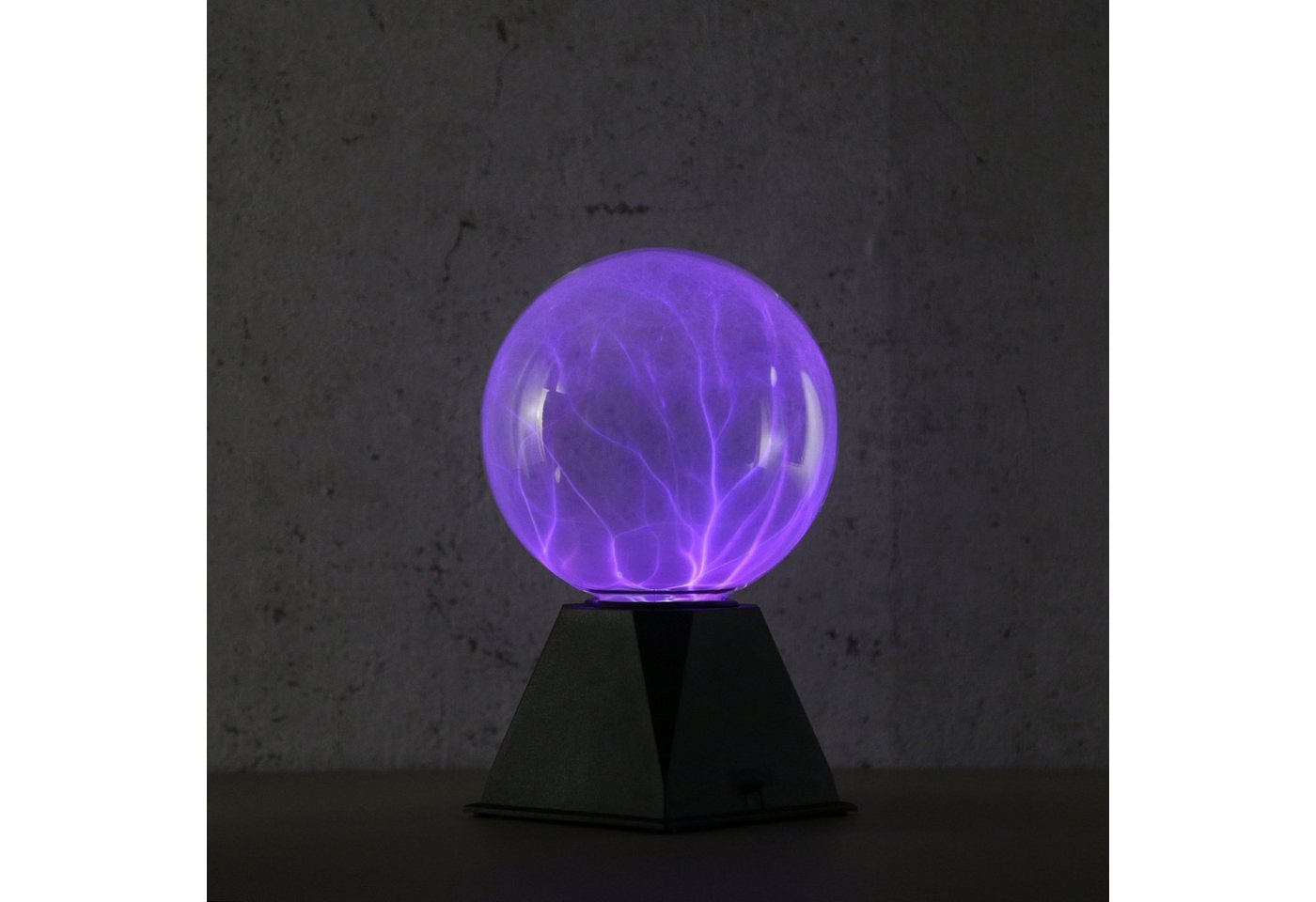 SATISFIRE LED Dekolicht Plasmakugel Plasmaball Retro Lichteffekt mit Blitzshow Automatik lila, violett