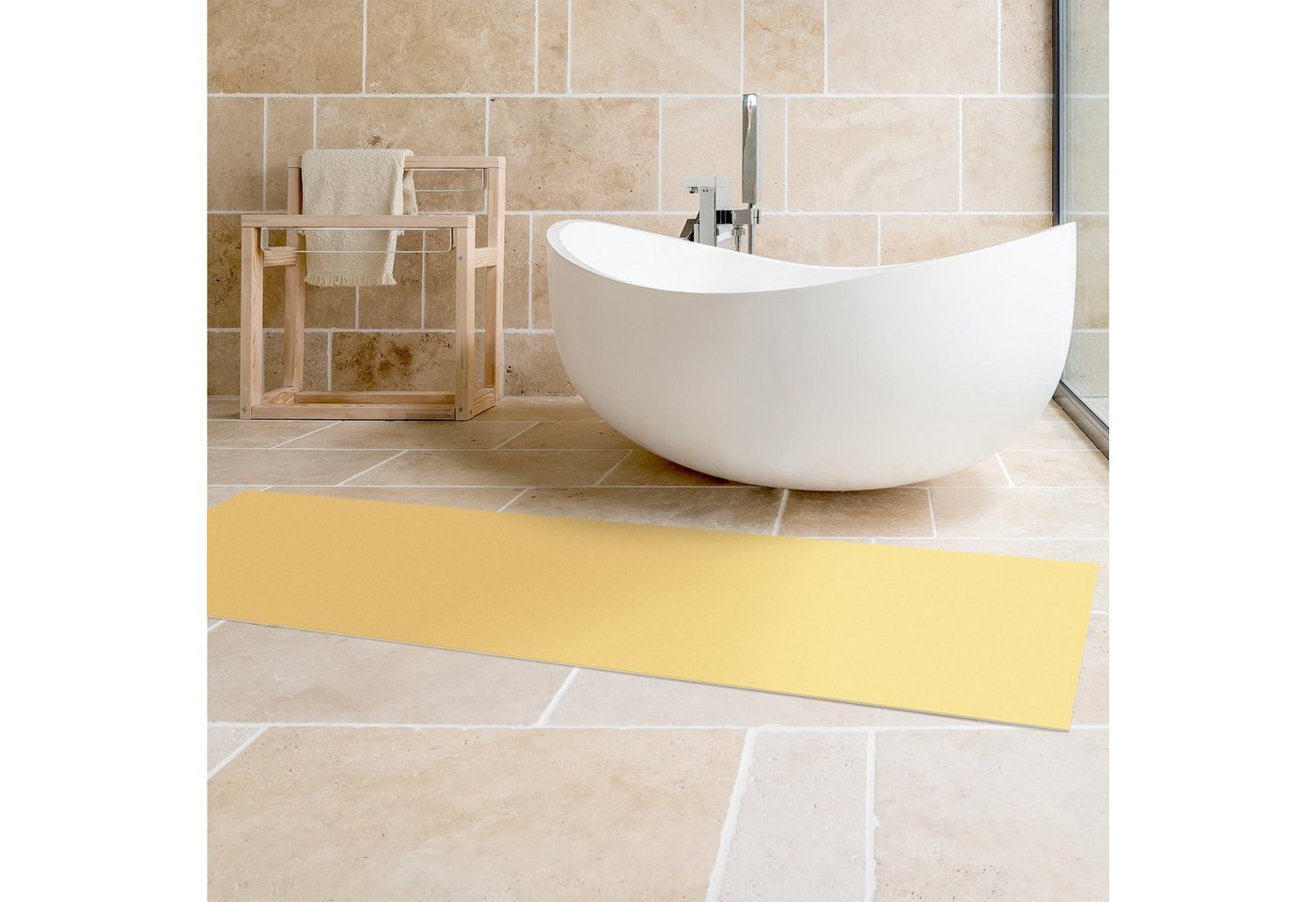Bilderdepot24 Teppich Teppich Vinyl Flur Küche Einfarbig funktional lang modern, Läufer - gelb glatt, nass wischbar (Schmutz, Tierhaare) Saugroboter & Bodenheizung geeignet Bild 4