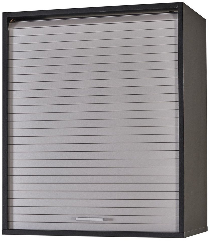 SIMMOB Rollladenschrank Küchenschrank, höhenverstellbare Böden, Schwarz-Aluminium, 72x60x35cm Bild 4