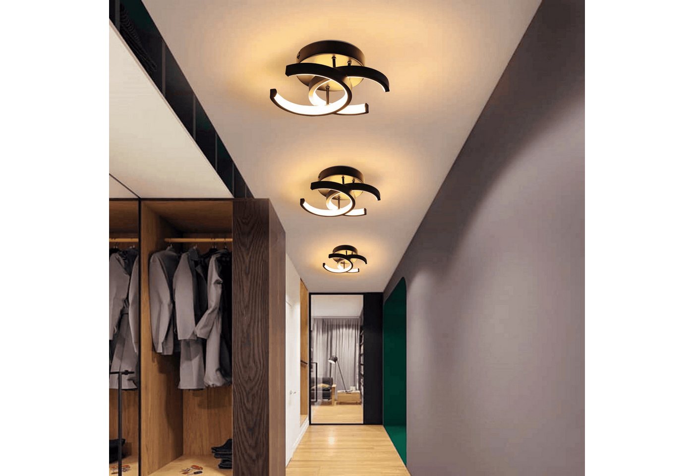 ibettertec Deckenleuchten 3-Farbige Decken-Lampe Dimmbar LED Deckenleuchte, LED fest integriert, Warmweiß Kaltweiß Neutralweiß, Wohnzimmer Flur Küchen Eingang