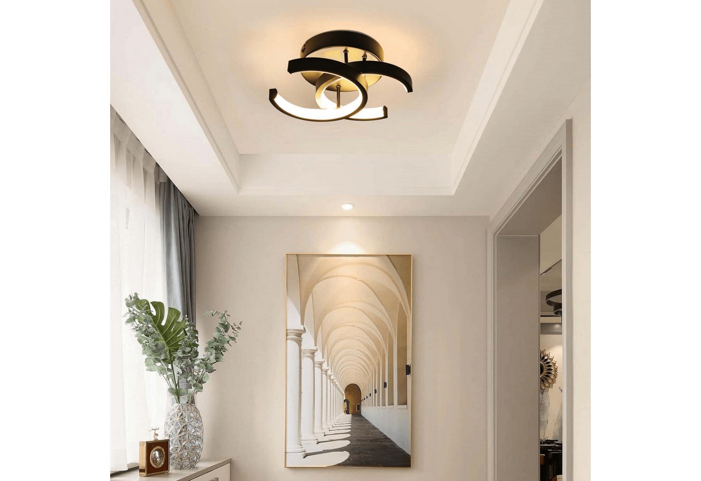 ibettertec Deckenleuchten 3-Farbige Decken-Lampe Dimmbar LED Deckenleuchte, LED fest integriert, Warmweiß Kaltweiß Neutralweiß, Wohnzimmer Flur Küchen Eingang Bild 4