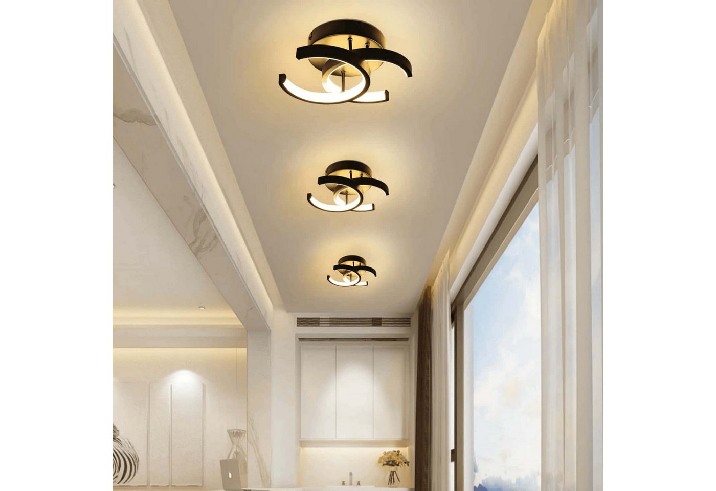 ibettertec Deckenleuchten 3-Farbige Decken-Lampe Dimmbar LED Deckenleuchte, LED fest integriert, Warmweiß Kaltweiß Neutralweiß, Wohnzimmer Flur Küchen Eingang Bild 5