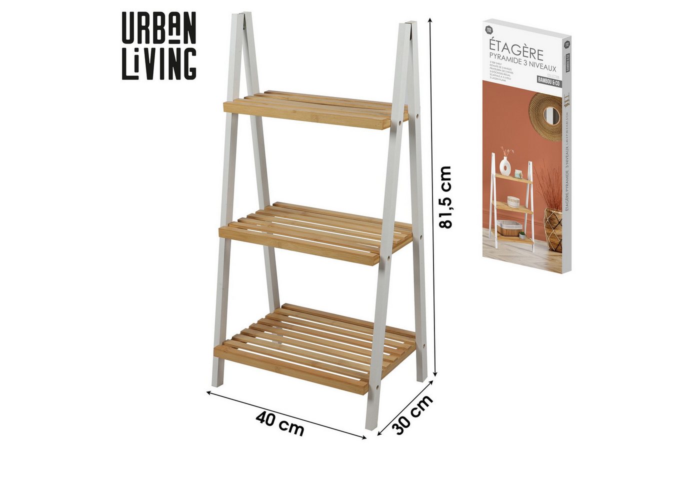 Urban Living Mehrzweckregal Standregal Regaltreppe 3-Etagen Regal Badregal Badezimmerregal Bild 4