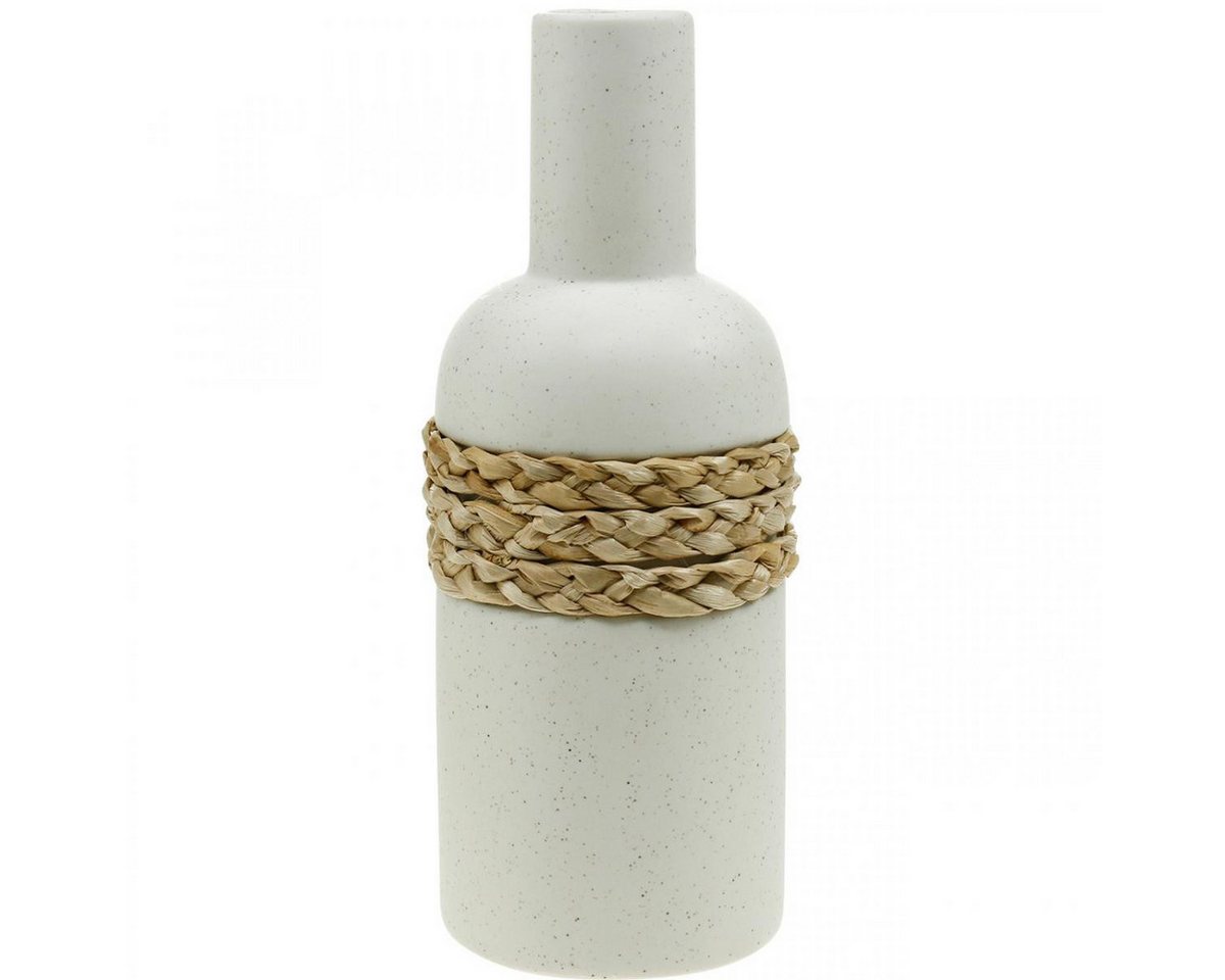 Florists Products Übertopf Blumenvase Weiß Keramik Seegras Deko Vase Tischdeko Modern