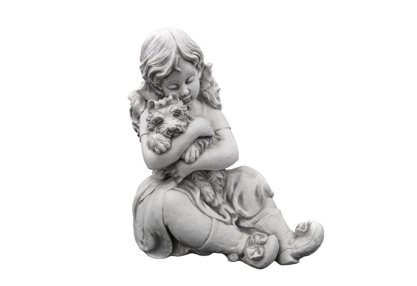 gartendekoparadies.de Gartenfigur Kleines Mädchen mit Hund, Steinfigur, H. 41 cm, 22 kg, Frostsicher Bild 2