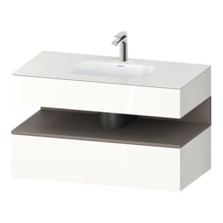 Duravit Einbauwaschtisch-Möbel-Set Qatego 100x55x60cm, ba m/we hgl, Konsolen-Waschtischunterbau