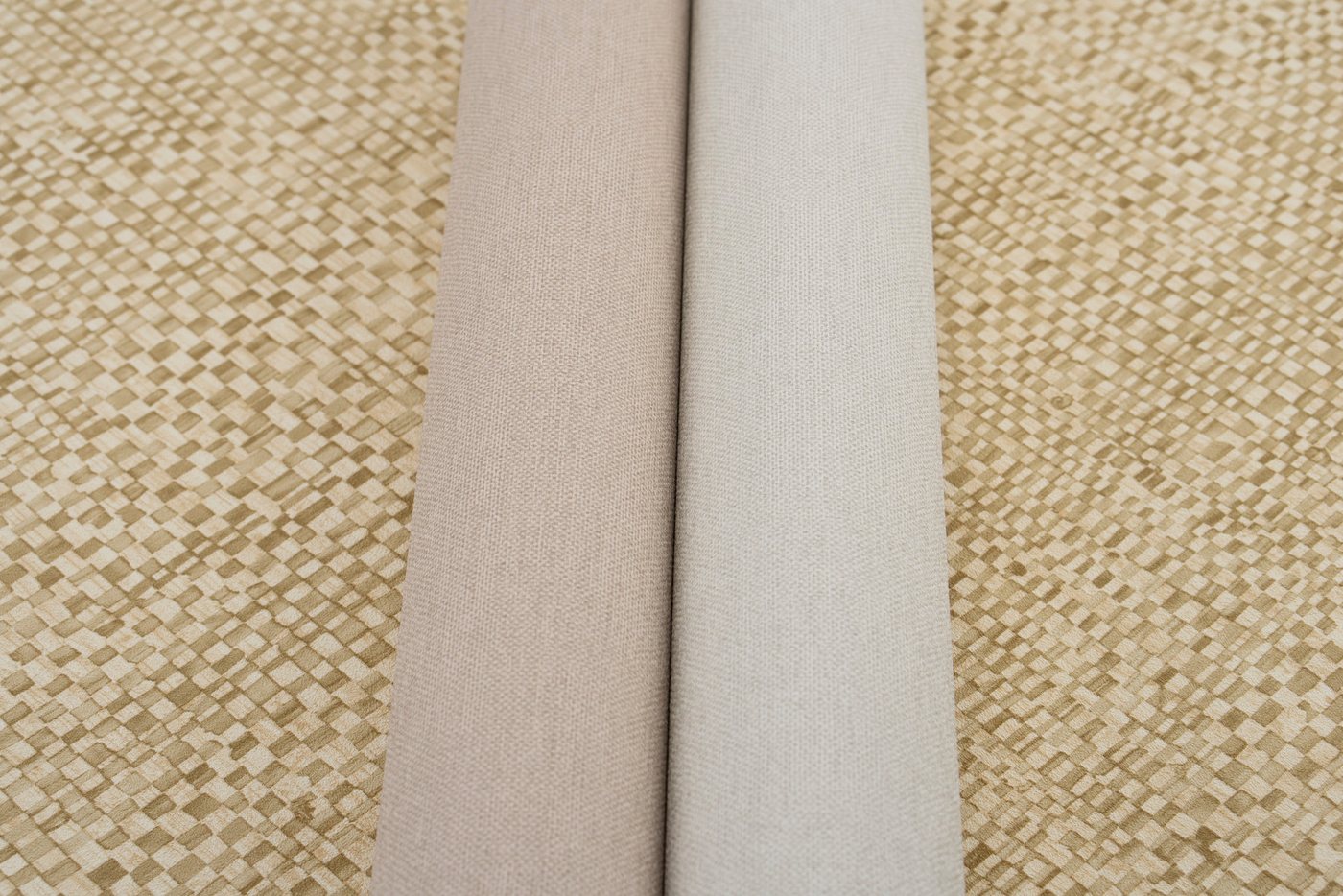 Rasch Vliestapete mit Flechtoptik in Dunkel-Beige - Feine Gewebeoptik, strukturiert, Flechtoptik, matt, Ton-in-Ton, geometrisch, (1 Rolle, 1 St), gewebte Optik