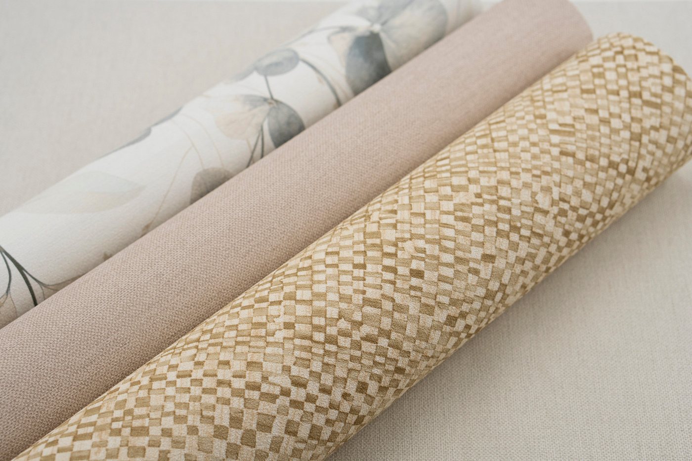 Rasch Vliestapete mit Flechtoptik in Dunkel-Beige - Feine Gewebeoptik, strukturiert, Flechtoptik, matt, Ton-in-Ton, geometrisch, (1 Rolle, 1 St), gewebte Optik Bild 3