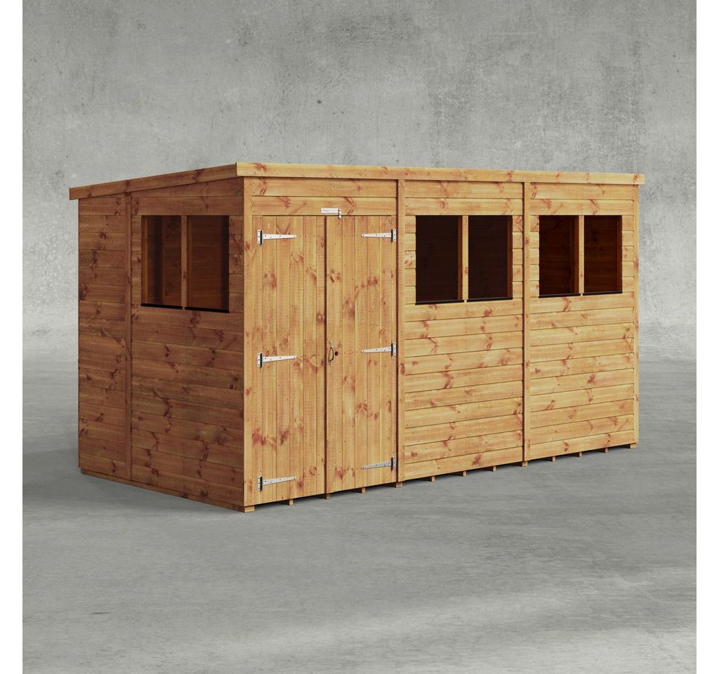 Powersheds Gartenhaus mit Pultdach aus Nut- und Feder Vollholz mit Doppeltür, BxT: 360x180 cm, (Polyester-verstärkte Dachpappe, gehärtetes Glas, hochwertiges Holz), Hochwertiges Holz Bild 2