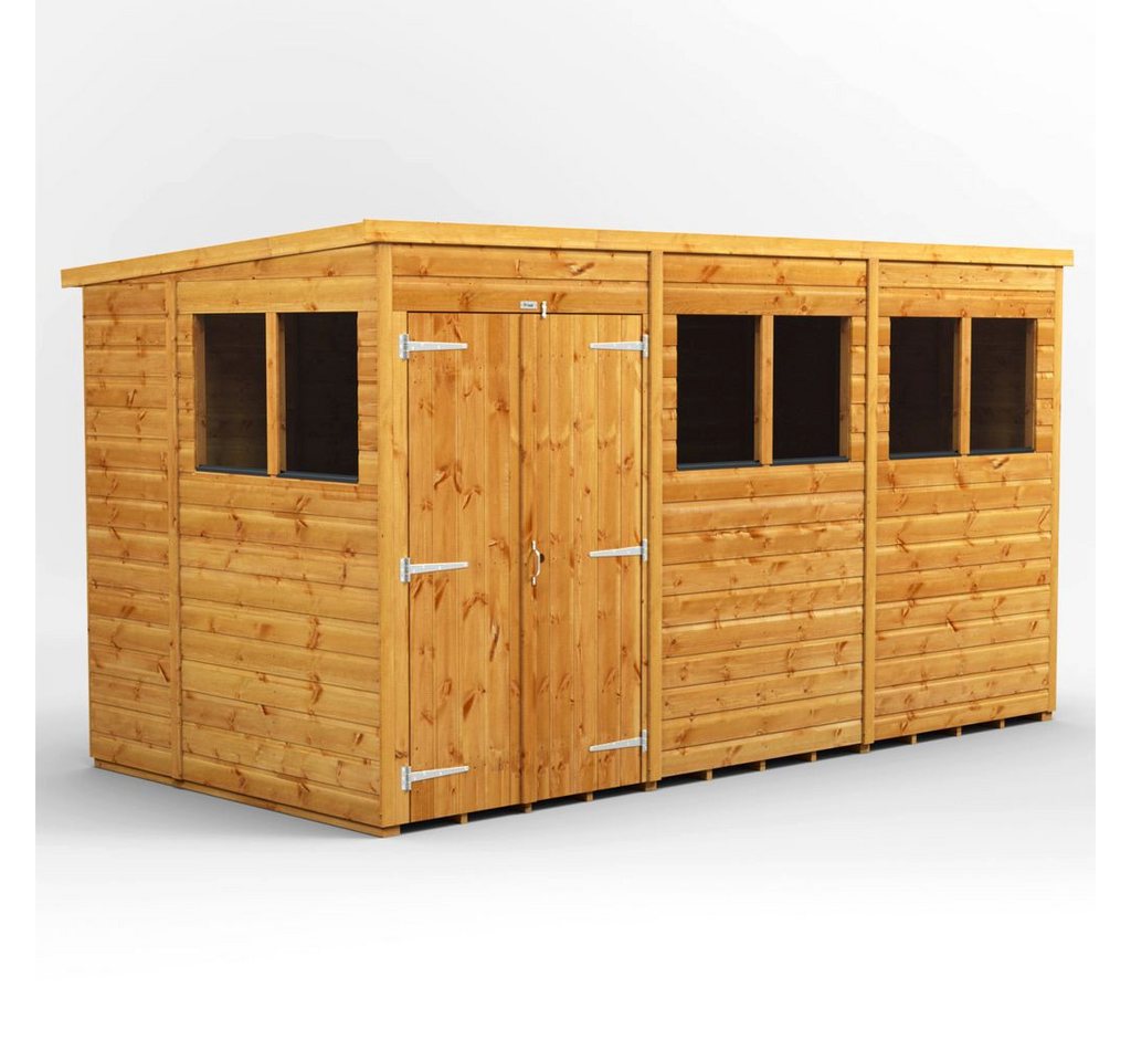 Powersheds Gartenhaus mit Pultdach aus Nut- und Feder Vollholz mit Doppeltür, BxT: 360x180 cm, (Polyester-verstärkte Dachpappe, gehärtetes Glas, hochwertiges Holz), Hochwertiges Holz Bild 4