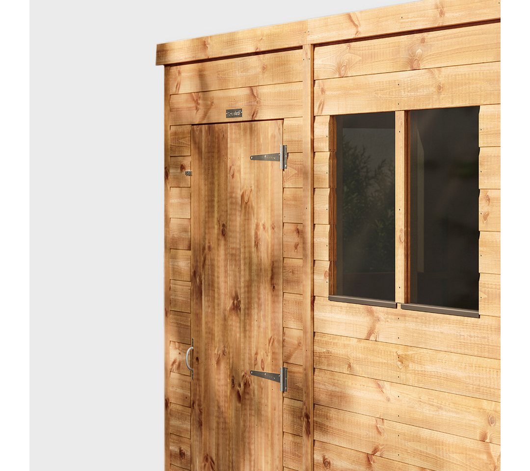 Powersheds Gartenhaus mit Pultdach aus Nut- und Feder Vollholz mit Doppeltür, BxT: 360x180 cm, (Polyester-verstärkte Dachpappe, gehärtetes Glas, hochwertiges Holz), Hochwertiges Holz Bild 5