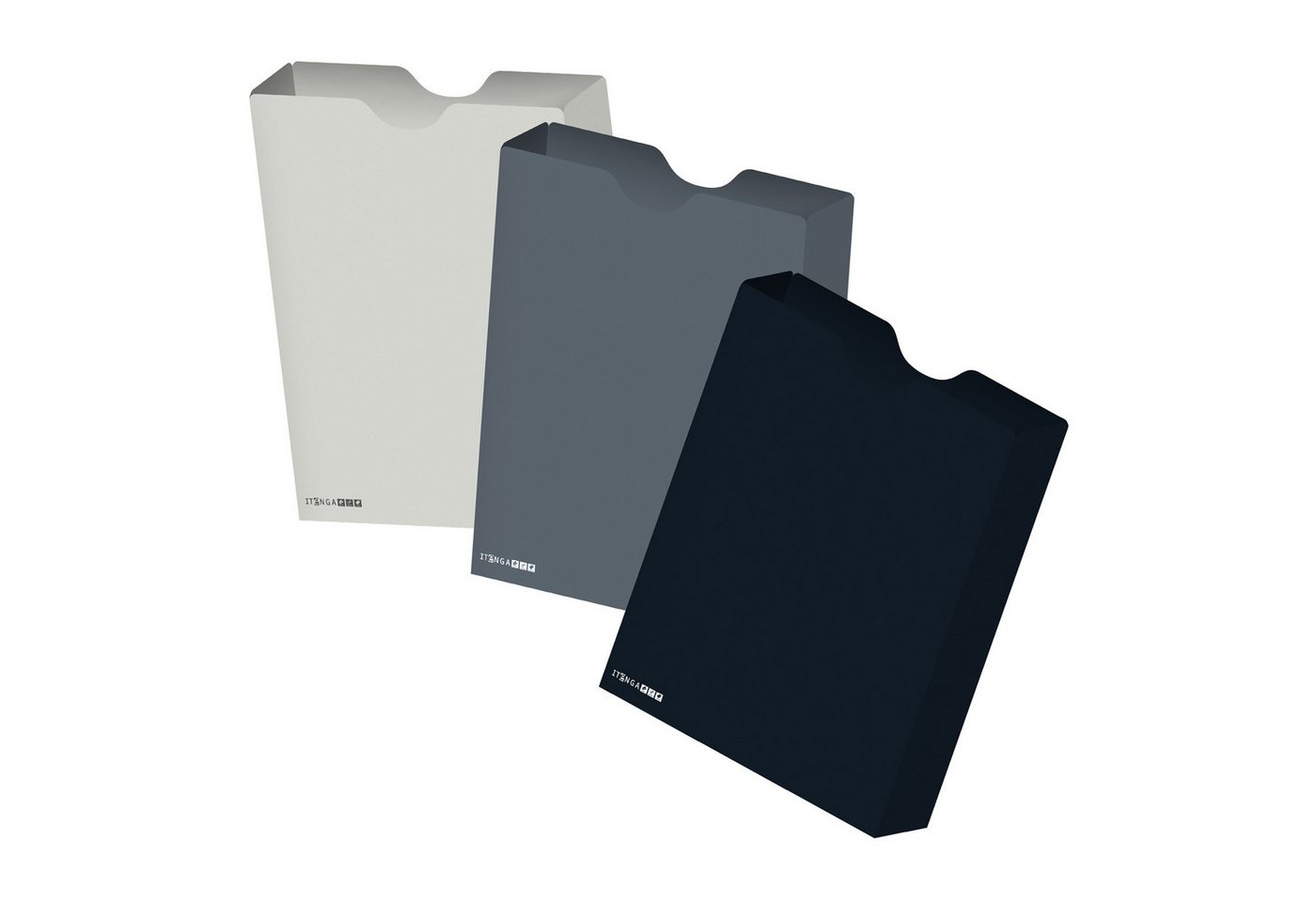 itenga Organisationsmappe itenga Heftbox DIN A4 Hochformat aus PP schwarz grau hellgrau - 3er Se Bild 2