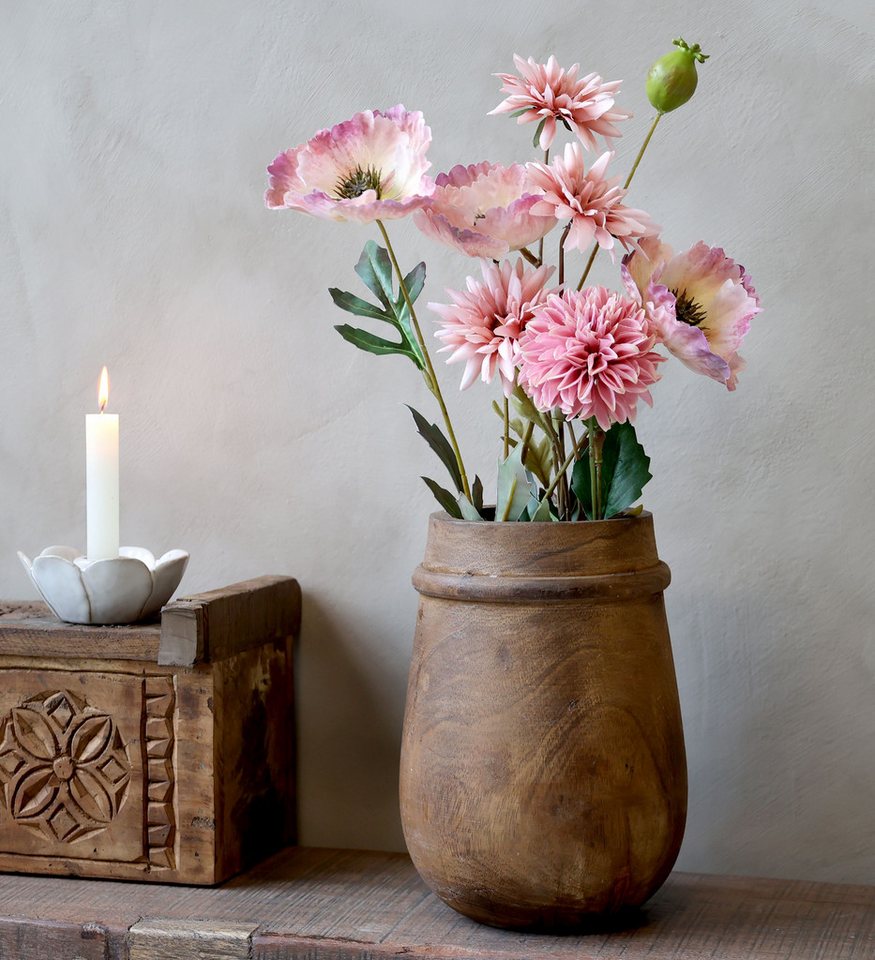Chic Antique Blumentopf Chic Antique - Vase Blumenvase Deko Holzvase aus altem Holz Braun Bild 2