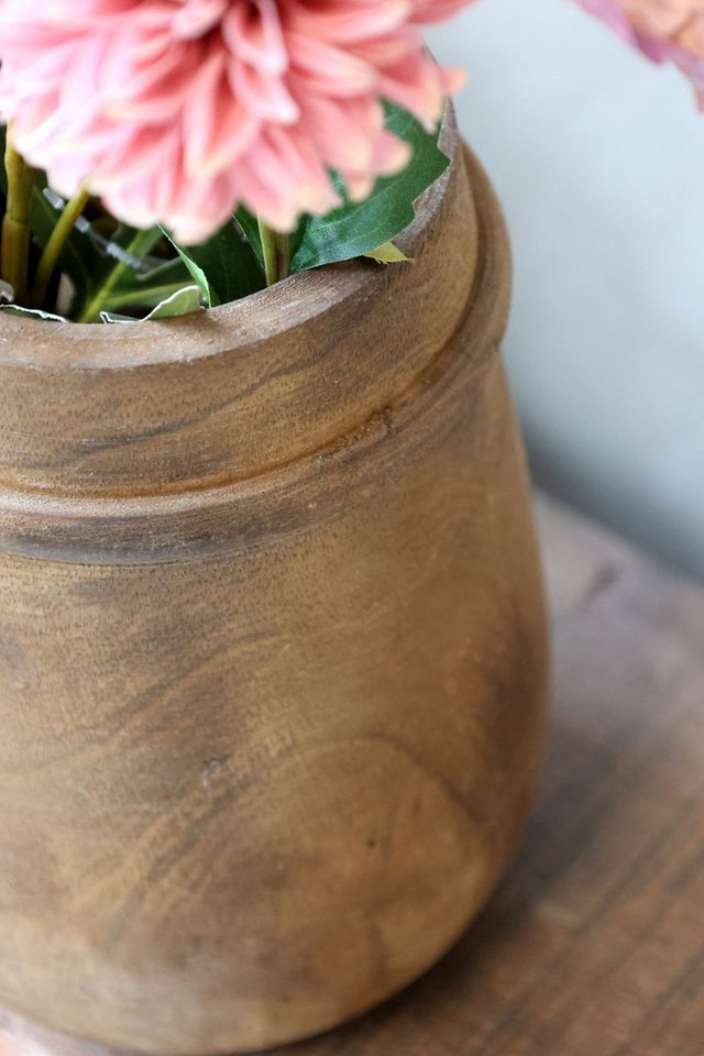 Chic Antique Blumentopf Chic Antique - Vase Blumenvase Deko Holzvase aus altem Holz Braun Bild 3