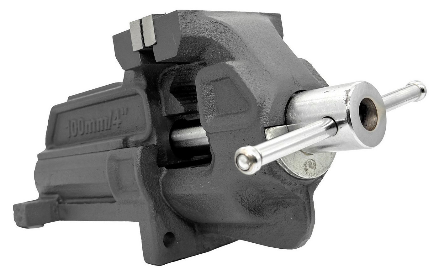 WELDINGER Schraubstock Schraubstock pro 100 mm leichtgängig feste Basis Rohrspannbacken, 1-St., extrem belastbar, Backen abnehmbar, Rohrspannbacken Bild 3
