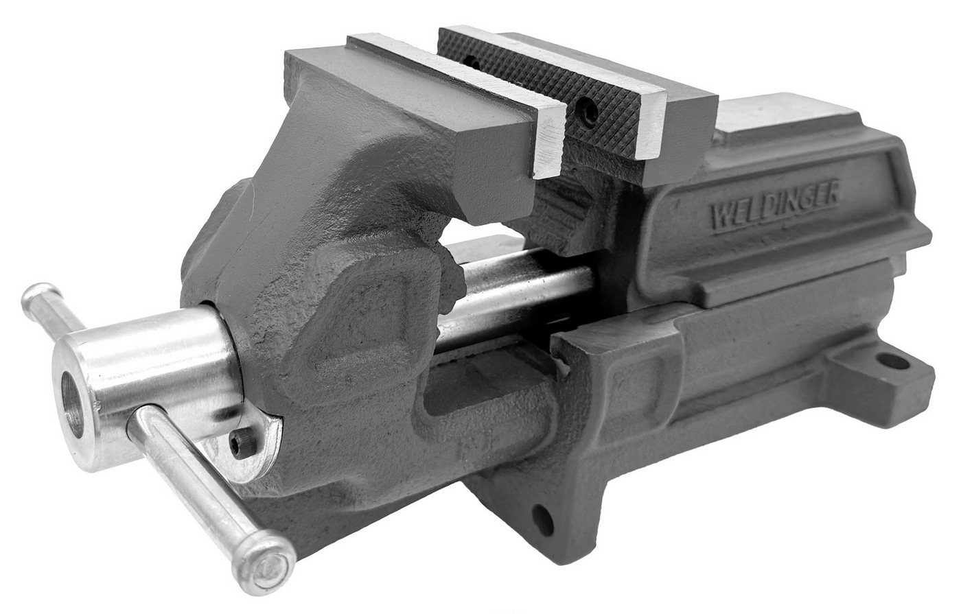 WELDINGER Schraubstock Schraubstock pro 100 mm leichtgängig feste Basis Rohrspannbacken, 1-St., extrem belastbar, Backen abnehmbar, Rohrspannbacken Bild 4