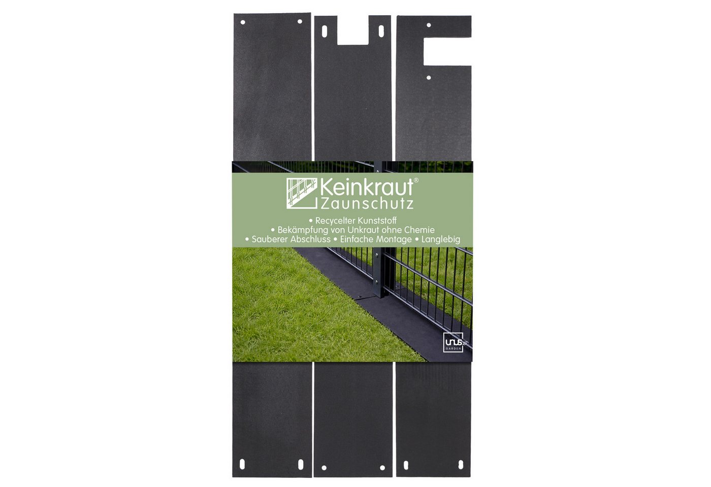UNUS GARDEN Unkrautvlies Keinkraut® Zaunschutz Unkrautschutz, (für Ecken), saubere Mähkante, Schutz vor Unkraut unter dem Gartenzaun Bild 3