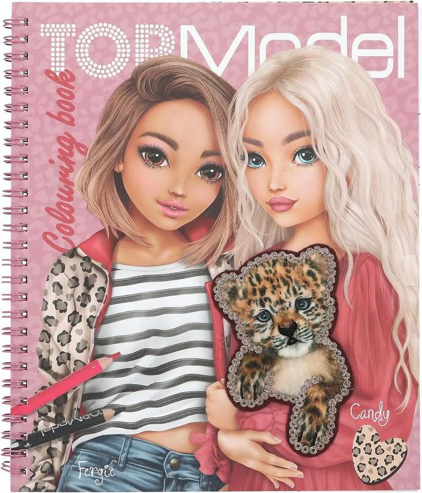 Depesche Skizzenbuch TOPModel Malbuch mit 40 Seiten zum Gestalten von Model Motiven, Inkl. 1 Stickerbogen, mit Leoparden-Thema Bild 4