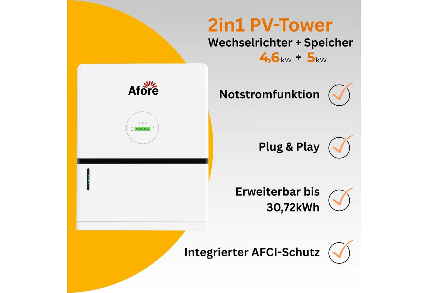 LONGI Solaranlage LONGi 2in1 PV-Tower, 4,6 kW Solaranlage + 5 kWh Speicher, Flachdach, (21-St) Bild 2