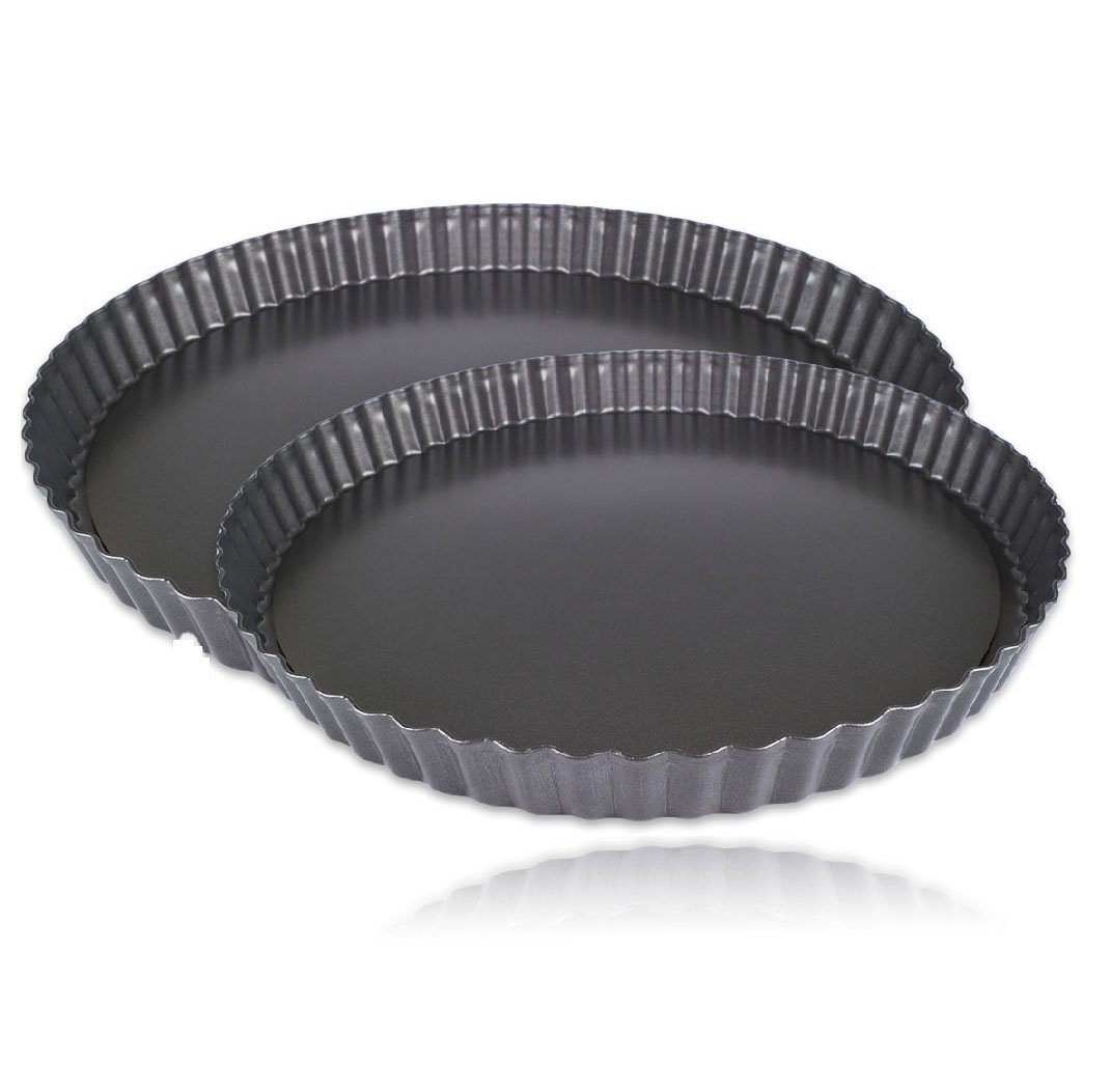 mixed24 Quicheform Blech Backform Ø 26cm 28cm Tarte Pizza Kuchen Form Obstkuchen, (2-tlg)