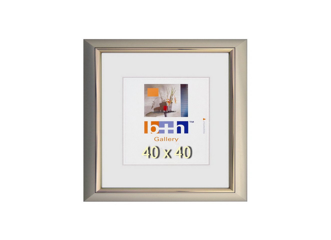 Oslo MasterLine Einzelrahmen Bilderrahmen Kunststoff quadratisch Innenleiste glänzend Echtglas B+H, (30x30} {40x40} {50x50), 40 x 40 cm gold Echtglas - FSC-zertifiziert - Quadrat Bild 4