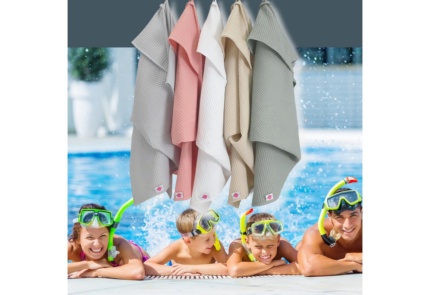 Babymajawelt Badetuch Kapuzen - Badetuch 120x120 cm Waffel, Kinderbadetuch, Waffelpique (1-St), 100% Baumwolle, XXL Format, Besonders Zart, Made in EU Bild 5