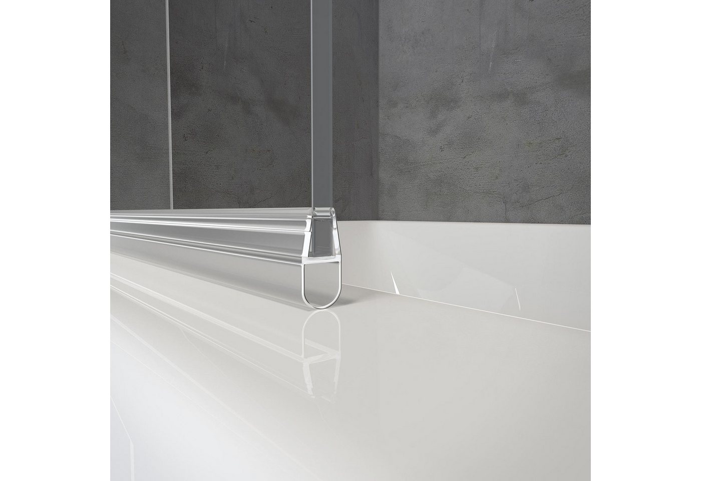 Schulte Badewannenfaltwand 80 x 140 cm pendelbar, Sicherheitsglas, (1 tlg), Dekor Grau-Anthrazit Duschwand Badewanne Bild 3