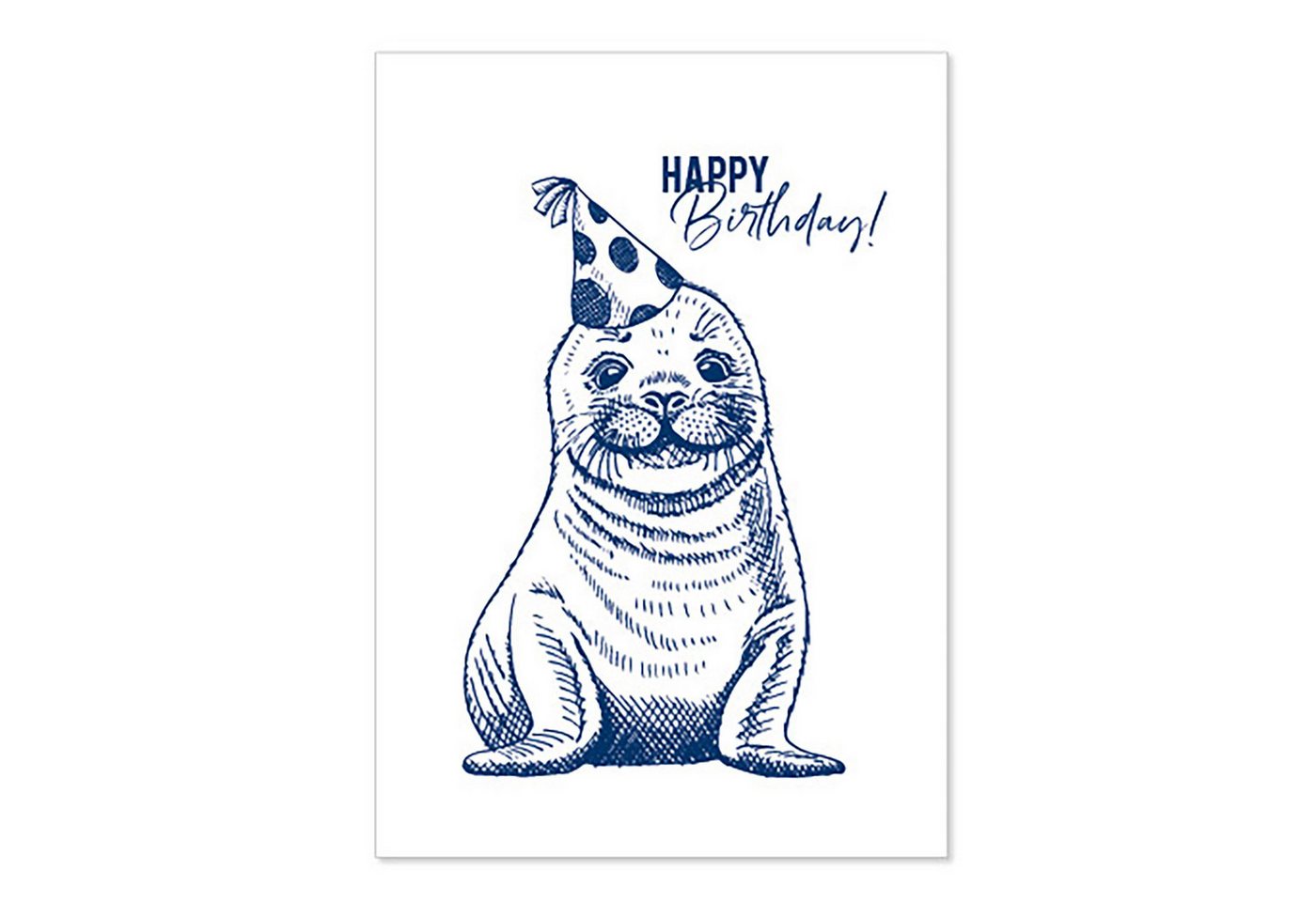 Bow & Hummingbird Postkarte Postkarte Happy Birthday Seehund