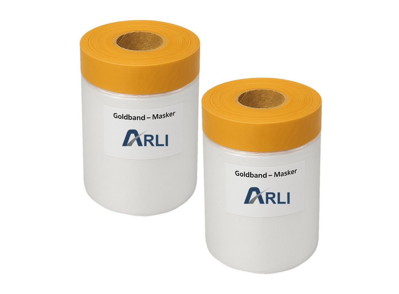 ARLI Abdeckfolie 2x Goldband Masker 550 mm x 25 m, 0,01 mm Stärke, für Malerfolie, Abdeckfolie mit Klebeband, (2er, 2-St., Set), Abdeckfolie Malerfolie Baufolie Tape Bild 4