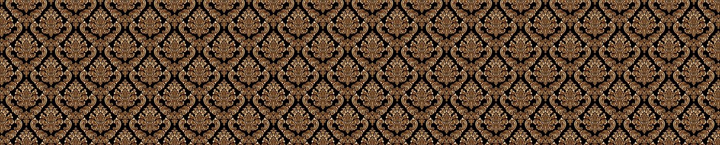Rodnik Küchenrückwand Schwarz Gold Barock, (mit goldfarbenen Ornamenten), ABS-Platte mit Direktdruck, fugendeckend, robust Bild 4