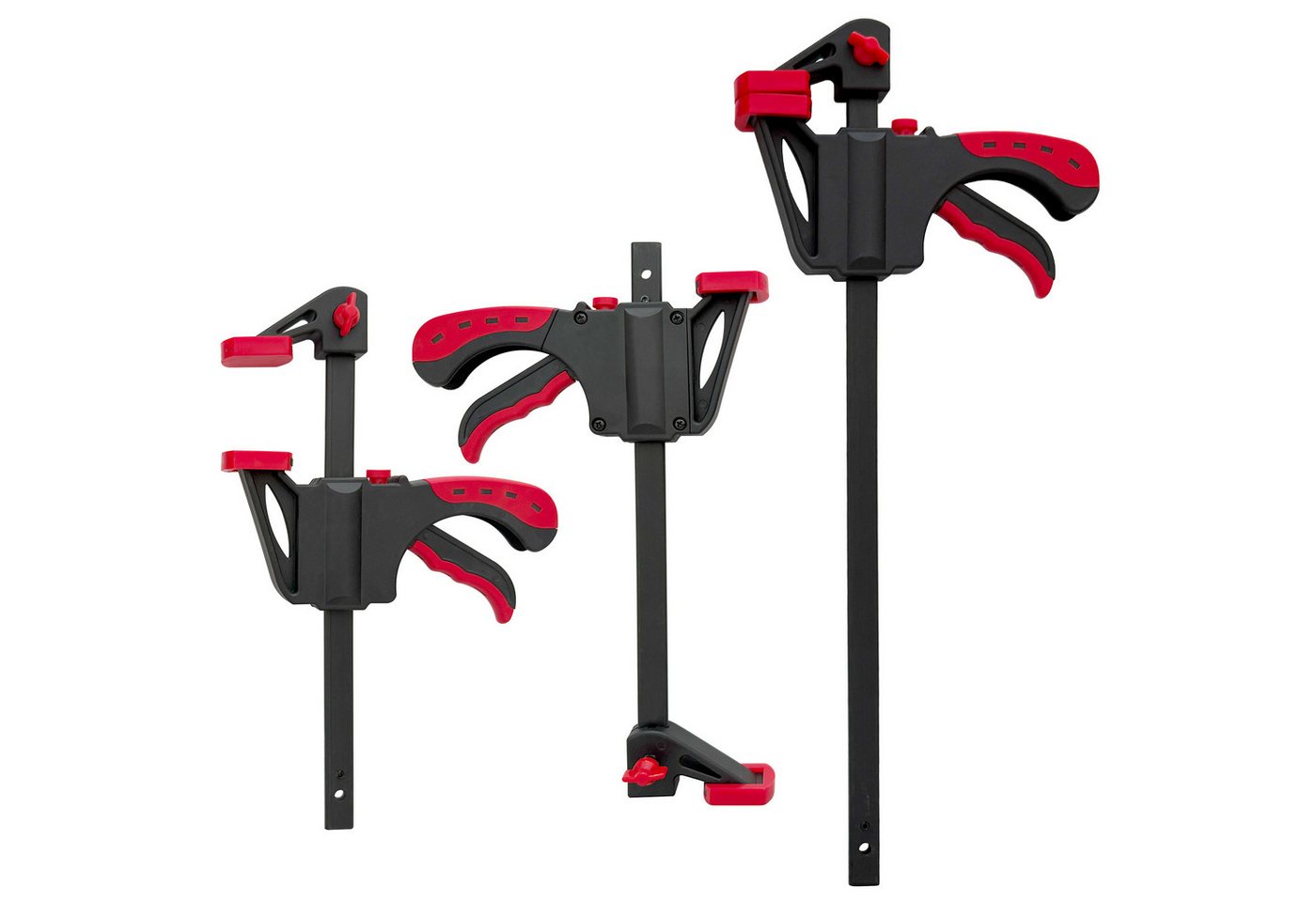 Thanaddo Zwinge Schraubzwinge Set Einhandzwingen Set, (4 Zollx6,6 Zollx2+12 Zoll,12 Zollx6, 3 St., 2 in 1 Spannkraft 70kg), für präzises Fixieren Holzarbeiten, Heimwerken Klemmen Bild 4