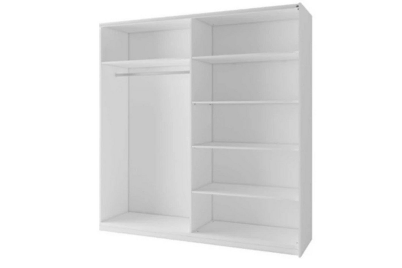 Deine Möbel 24 Schwebetürenschrank ARLO II Kleiderschrank mit Schiebetüren, Breite 150,6 oder 200,6 cm (Set, 1-St., mit Stauraum, praktisch & modern) Kleiderschrank in Weiß matt, Graphit, Eiche Artisan & Eiche Sonoma Bild 5