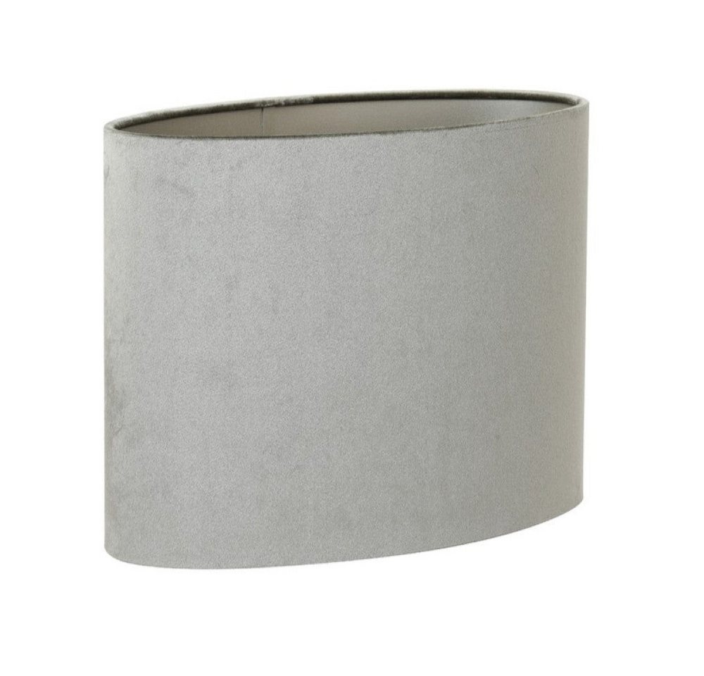Dirk Davids Leuchten GmbH Lampenschirm Lampenschirm für Tischleuchte Oval Velours Zink Taupe 38-38-19cm Bild 2
