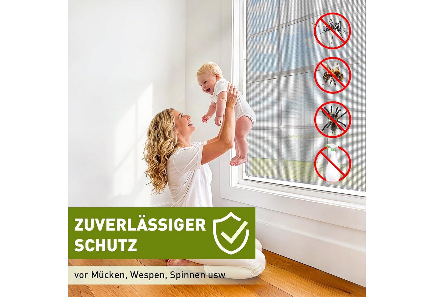 FELIXLEO Fliegengitter-Gewebe Fliegengitter Fenster Magnet 120x130cm Ohne Bohren Zuschneidbar, (1-St) Bild 3