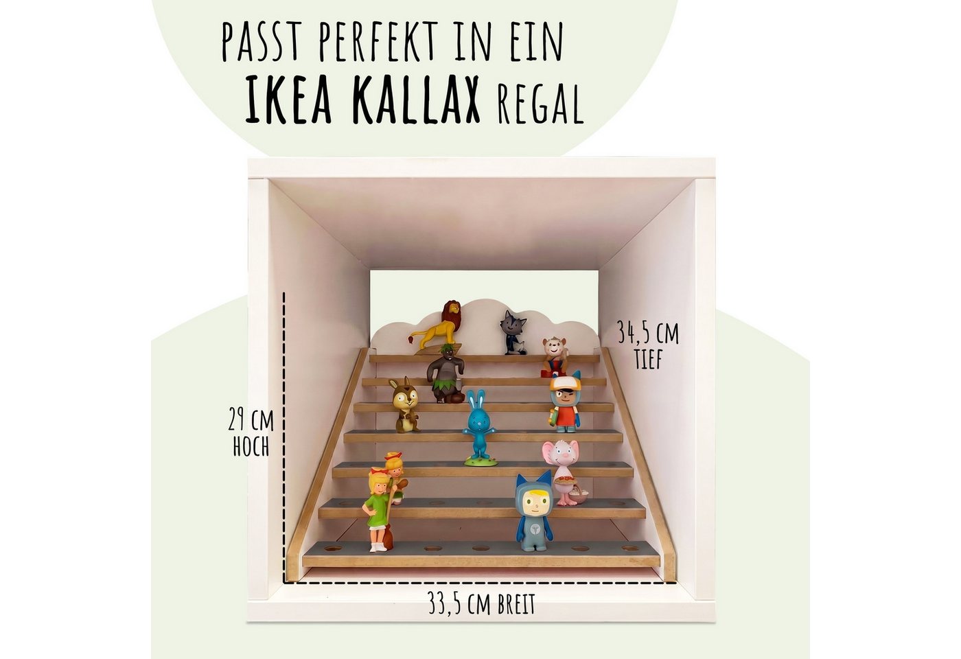 Holzura Kinderregal Tonie Regal für IKEA KALLAX – magnetisch – für ca. 50 Toniefiguren Bild 3