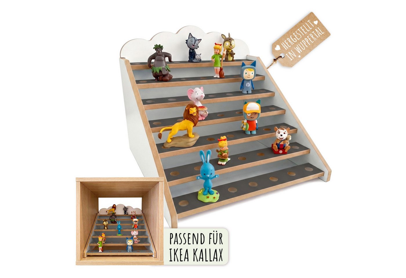 Holzura Kinderregal Tonie Regal für IKEA KALLAX – magnetisch – für ca. 50 Toniefiguren Bild 4