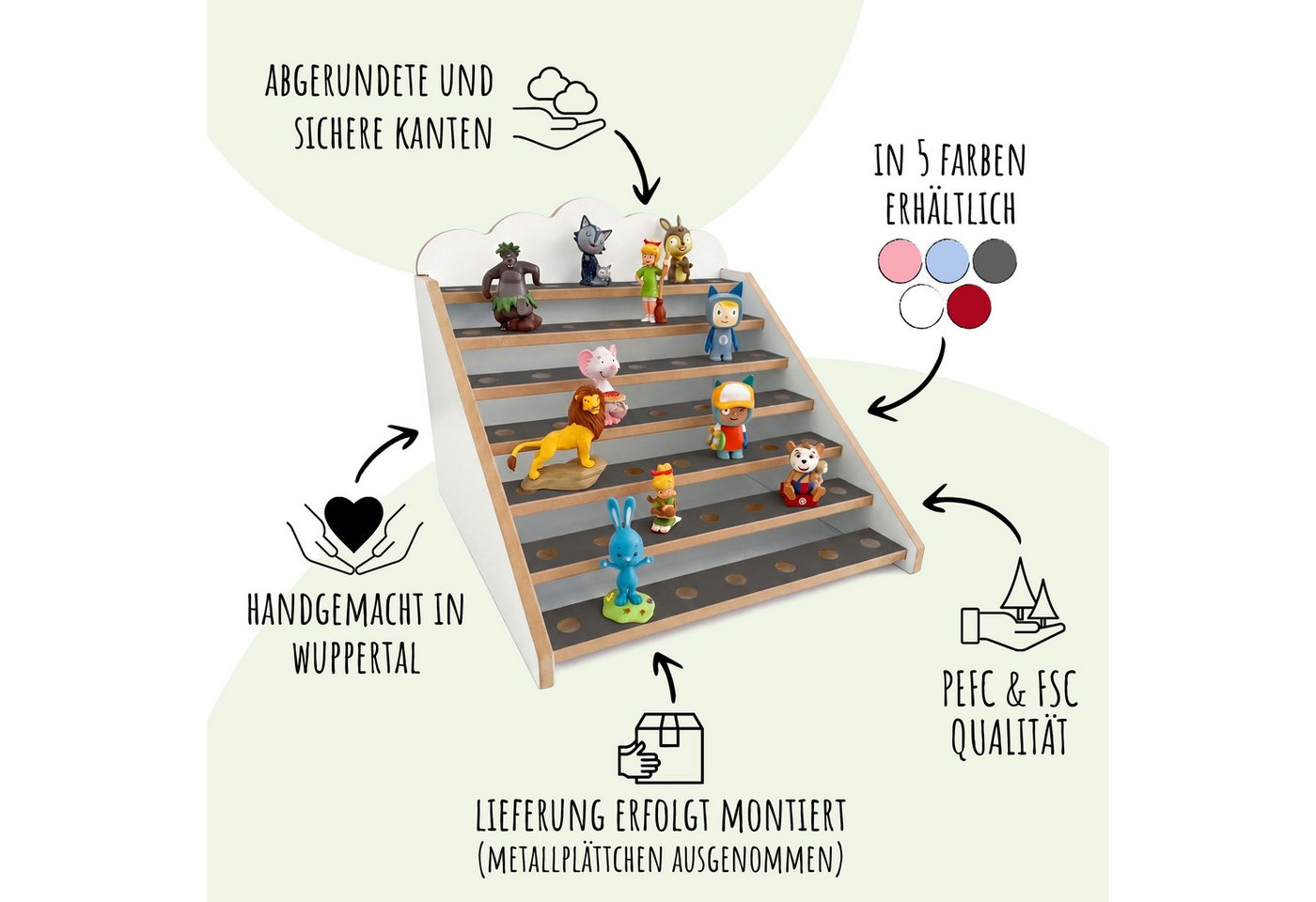 Holzura Kinderregal Tonie Regal für IKEA KALLAX – magnetisch – für ca. 50 Toniefiguren Bild 5