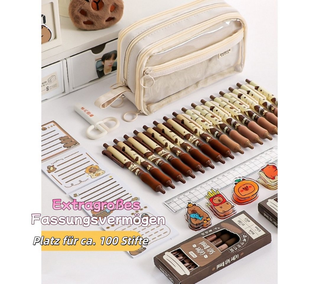nsihing Federmäppchen kawaii Federmappe mit großer Kapazität, (Mäppchen für Mädchen, Jungen und Erwachsene), ideal für Schule, Hochschule und Büro Bild 5
