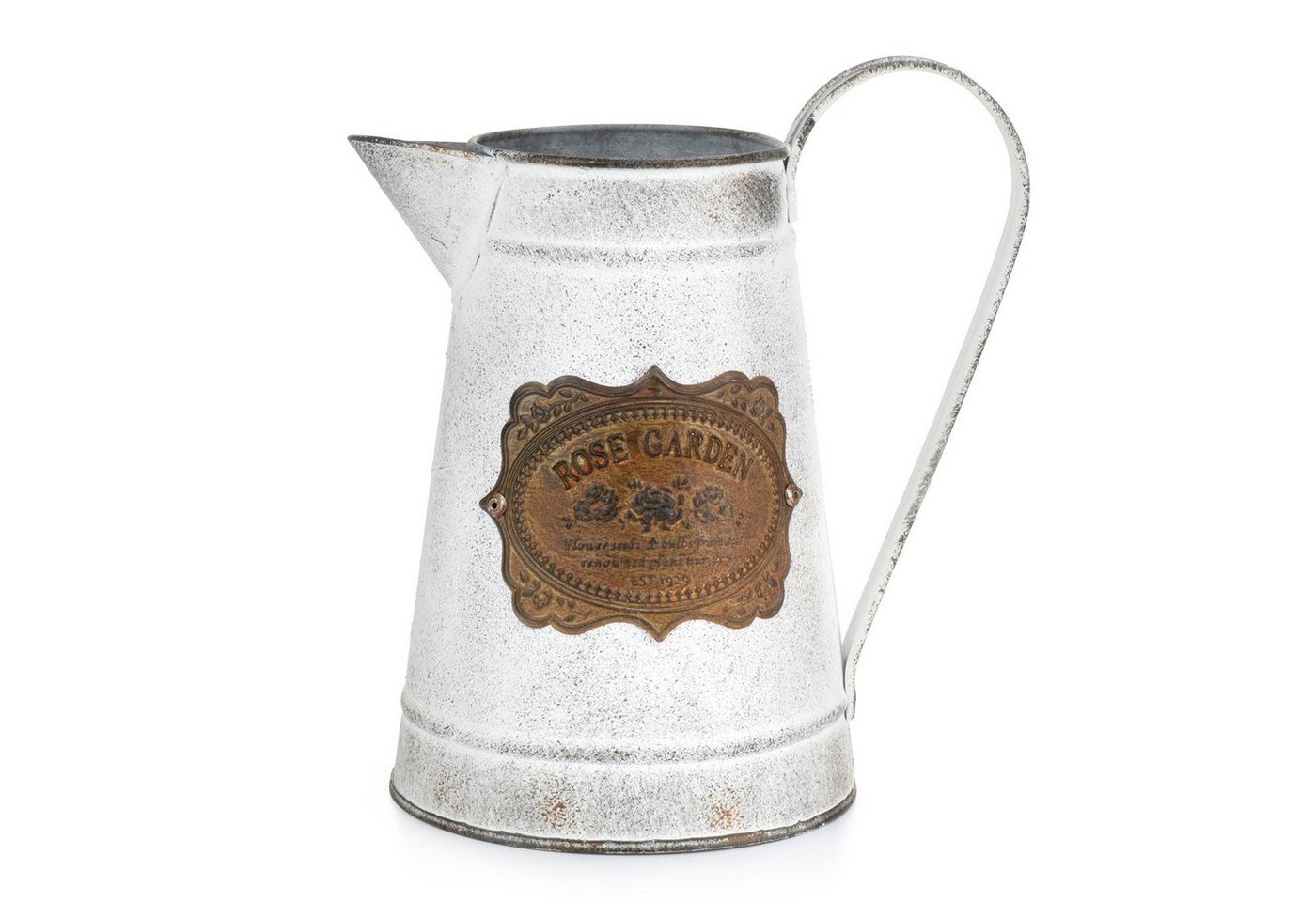 Moritz Gießkanne Gießkanne Zink mit Metallplakette Retro Design (Gießkanne), Dekoration Deko Blumentopf Umtopf Trockenblume Topf Übertopf Kanne Bild 3
