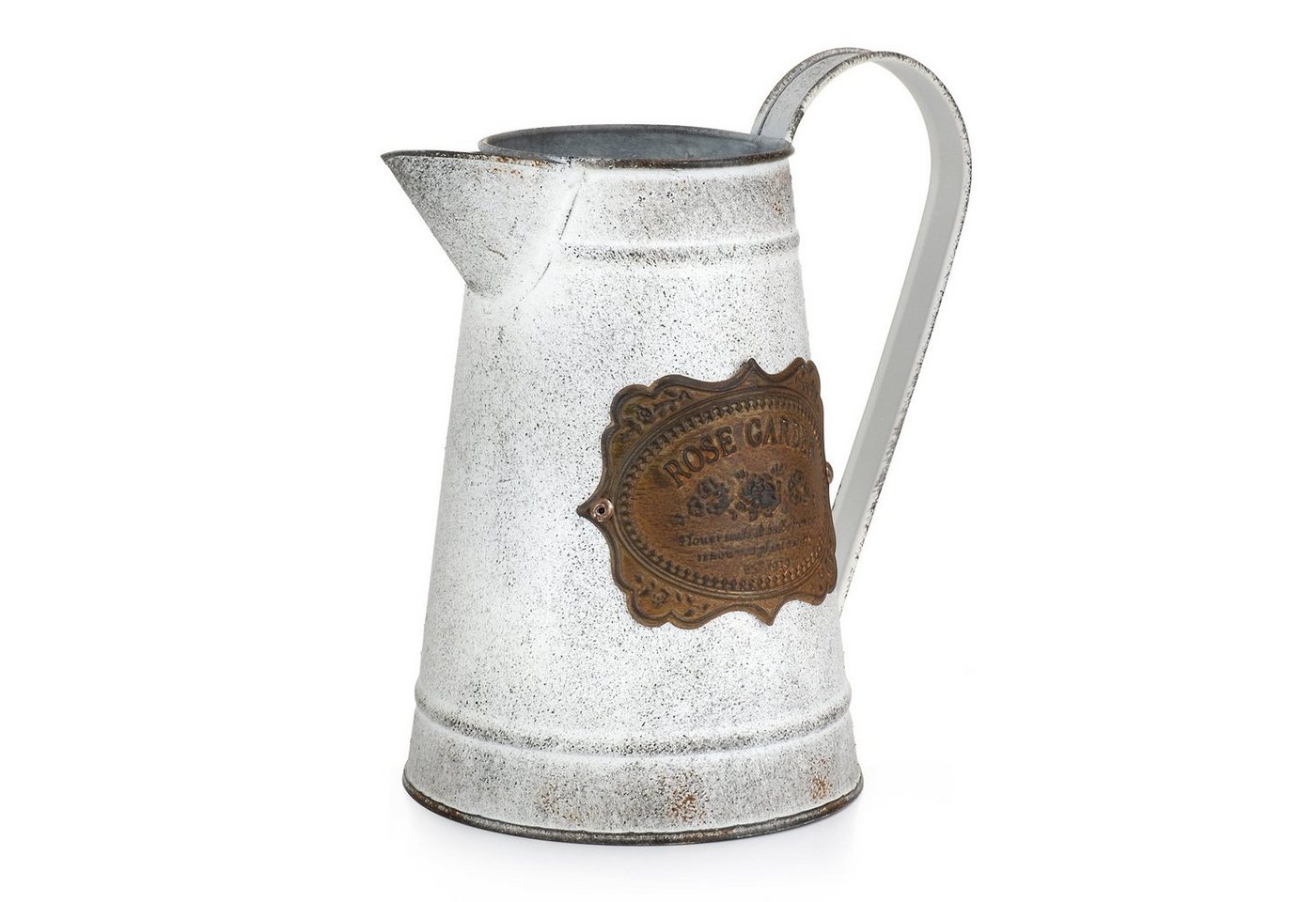 Moritz Gießkanne Gießkanne Zink mit Metallplakette Retro Design (Gießkanne), Dekoration Deko Blumentopf Umtopf Trockenblume Topf Übertopf Kanne Bild 5