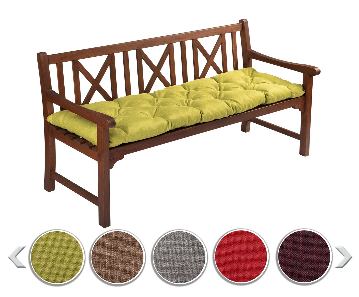 sunnypillow Bankauflage Bankauflage Stuhlkissen viele Farben und Größen zur Auswahl, 180 x 40 cm grün Bild 2